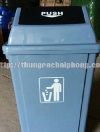 Thùng rác nhựa 60L nắp bập bênh