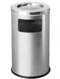 Thùng rác inox tròn có gạt tàn