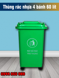 Thùng rác nhựa công cộng 4 bánh 60 lít