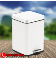 Thùng rác inox đạp chân 12 lít trắng