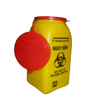 Hộp đựng chất thải sắc nhọn trên xe tiêm bằng nhựa