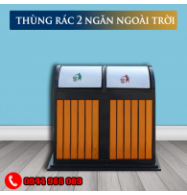 Thùng rác 2 ngăn ngoài trời