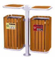 Thùng rác gỗ treo đôi ngoài trời