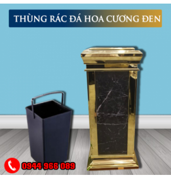 Thùng rác inox đá hoa cương có chân đế