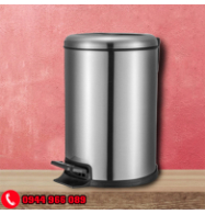 Thùng rác inox đạp chân tròn Inox Trắng