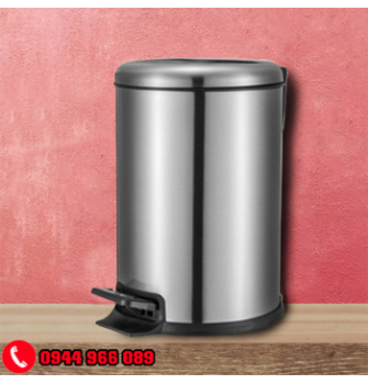 Thùng rác inox đạp chân tròn Inox Trắng
