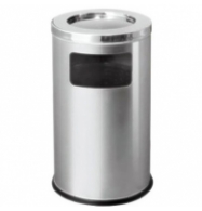 Thùng rác inox tròn có gạt tàn