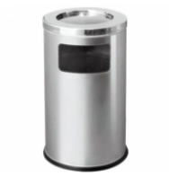 Thùng rác inox tròn có gạt tàn