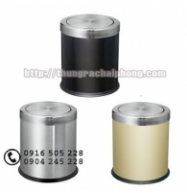 Thùng rác inox tròn văn phòng nắp lật bập bênh