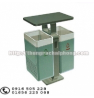 Thùng rác ngoài trời  hai ngăn 01
