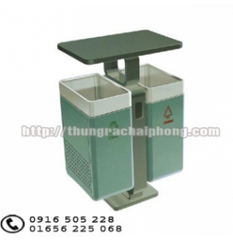 Thùng rác ngoài trời  hai ngăn 01