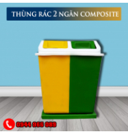 Thùng rác nhựa 2 ngăn bập bênh