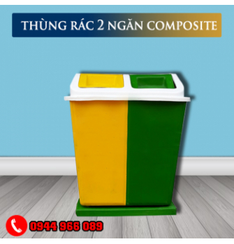 Thùng rác nhựa 2 ngăn bập bênh