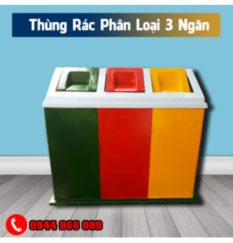 thùng rác nhựa 3 ngăn