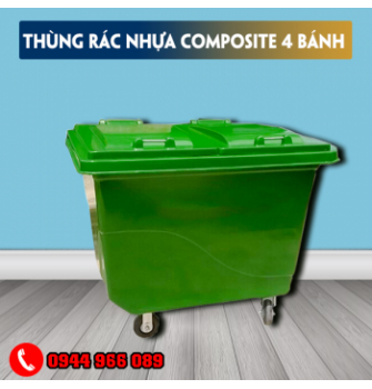 Thùng rác nhựa 4 bánh xe composite 800 lít