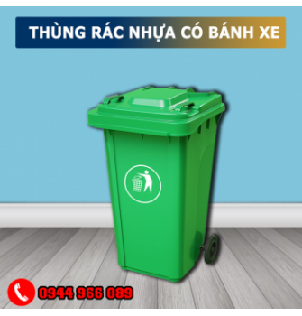 Thùng rác nhựa có bánh xe