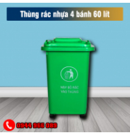 Thùng rác nhựa công cộng 4 bánh 60 lít