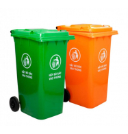 Thùng rác nhựa HDPE 120 L, có 2 bánh xe 
