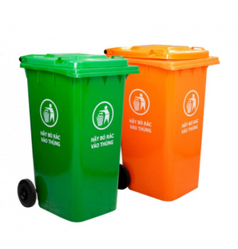 Thùng rác nhựa HDPE 120 L, có 2 bánh xe 