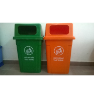 Thùng rác nhựa HDPE 90L, nắp hở