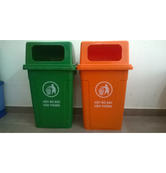 Thùng rác nhựa HDPE 90L, nắp hở