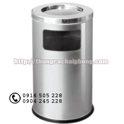 thùng rác inox có gạt tàn thuốc lá tại hải phòng